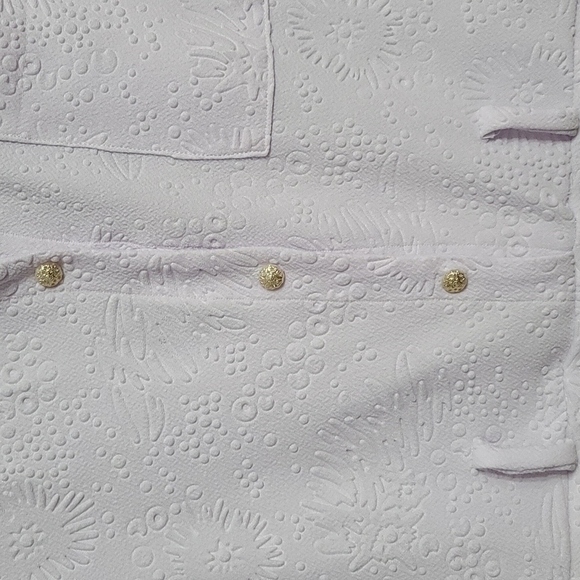 Womens Romper Shorts Light Gray? Pockets Embossed Design VTG? Sz Med? GUC READ - Picture 4 of 6